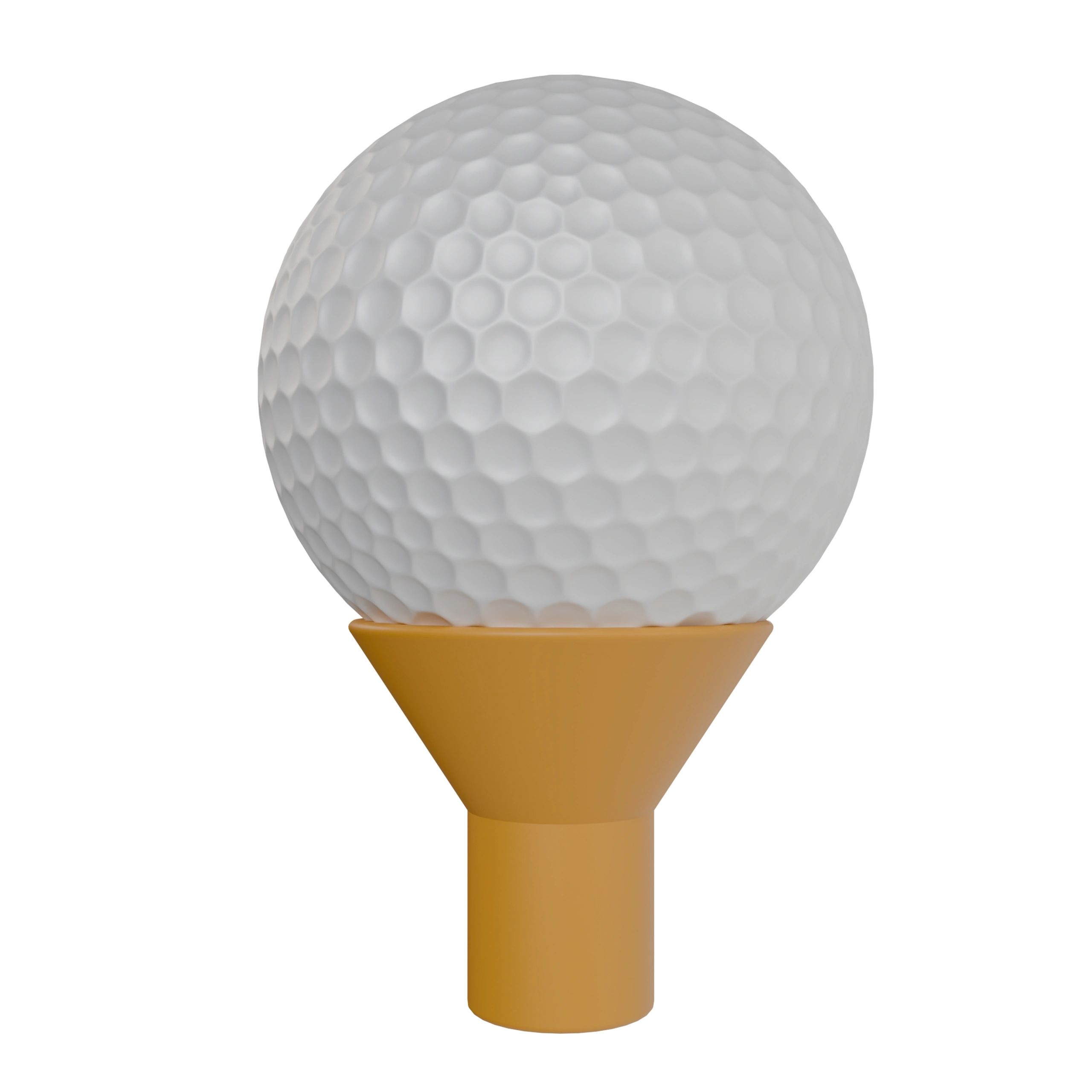 Golf ball on tee studio shot