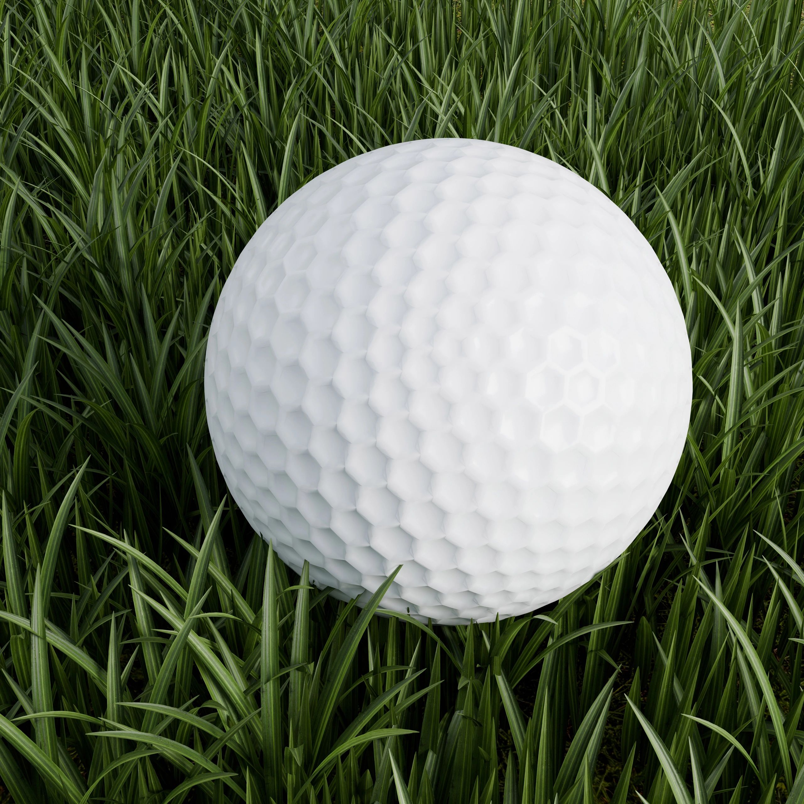 Golf ball on green grass